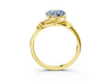 Yellow gold Fancy Blue Heart Cut Diamond Solitaire Ring with Twist Band and Four-Prong Setting_146