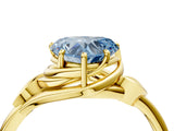 Yellow gold Fancy Blue Heart Cut Diamond Solitaire Ring with Twist Band and Four-Prong Setting_147