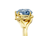 Yellow gold Fancy Blue Heart Cut Diamond Solitaire Ring with Twist Band and Four-Prong Setting_148