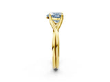 Yellow gold Fancy Blue Heart Cut Diamond Solitaire Twist Band Prong Setting Ring_57