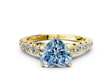 Yellow gold Fancy Blue Heart  Cut Diamond Solitaire with Pave Band and Four-Prong Setting_113