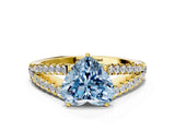 Yellow gold Fancy Blue Heart Cut Diamond Split Shank Pavé Engagement Ring with Four-Prong Setting_60