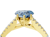 Yellow gold Fancy Blue Heart Cut Diamond Split Shank Pavé Engagement Ring with Four-Prong Setting_64