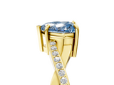 Yellow gold Fancy Blue Heart  Cut Diamond Twisted Band Engagement Ring with Prong Setting_8