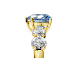 Yellow gold Fancy Blue Heart  Cut Five-Stone Prong Set Diamond Ring with Classic Band_59
