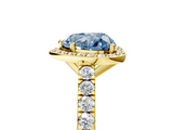 Yellow gold Fancy Blue Heart  Cut Halo Diamond Engagement Ring with Pave Band and Four-Prong Setting_33