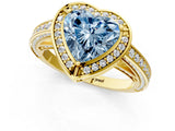 Yellow gold Fancy Blue Heart  Cut Halo Pave Split Shank Prong Setting Ring_33