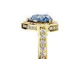 Yellow gold Fancy Blue Heart  Cut Halo Pave Split Shank Prong Setting Ring_37