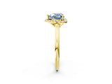 Yellow gold Fancy Blue Heart Cut Halo Round Diamond Solitaire Engagement Ring with Pave Band and Four-Prong Setting_14