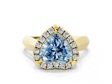 Yellow gold Fancy Blue Heart  Cut Halo Solitaire Engagement Ring with Square Band and Four-Prong Setting_66