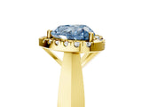 Yellow gold Fancy Blue Heart  Cut Halo Solitaire Engagement Ring with Square Band and Four-Prong Setting_71