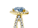 Yellow gold Fancy Blue Heart  Cut Halo Split Shank Pave Set Ring_67