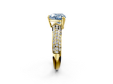 Yellow gold Fancy Blue Heart  Cut Pave Diamond Engagement Ring with Channel Set Band and Four-Prong Setting_22
