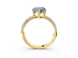 Yellow gold Fancy Blue Heart  Cut Pave Diamond Engagement Ring with Channel Set Band and Four-Prong Setting_23