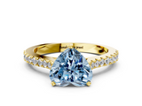Yellow gold Fancy Blue Heart  Cut Solitaire Diamond Engagement Ring with Pave Band and Four-Prong Setting_147