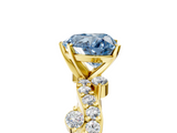 Yellow gold Fancy Blue Heart  Cut Solitaire Diamond Twisted Band with Pave Setting_46