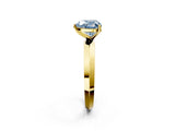 Yellow gold Fancy Blue Heart  Cut Solitaire Engagement Ring with Flat Band and Four-Prong Setting 2