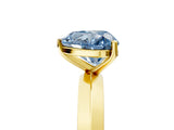 Yellow gold Fancy Blue Heart  Cut Solitaire Engagement Ring with Flat Band and Four-Prong Setting 5