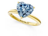 Yellow gold Fancy Blue Heart  Cut Solitaire Engagement Ring with Four-Prong Setting and Classic Band_21