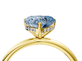 Yellow gold Fancy Blue Heart  Cut Solitaire Engagement Ring with Four-Prong Setting and Classic Band_24