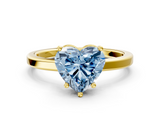 Yellow gold Fancy Blue Heart  Cut Solitaire Engagement Ring with Four-Prong Setting on a Classic Band_20