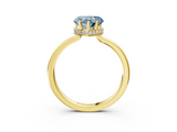 Yellow gold Fancy Blue Heart  Cut Solitaire Engagement Ring with Four-Prong Setting on a Classic Band_23