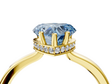 Yellow gold Fancy Blue Heart  Cut Solitaire Engagement Ring with Four-Prong Setting on a Classic Band_24