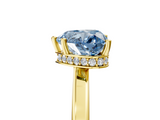 Yellow gold Fancy Blue Heart  Cut Solitaire Engagement Ring with Four-Prong Setting on a Classic Band_25
