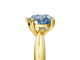 Yellow gold Fancy Blue Heart  Cut Solitaire Engagement Ring with Tapered Band and Four-Prong Setting 5