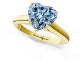 Yellow gold Fancy Blue Heart Cut Solitaire Engagement Ring with Tapered Band and Four-Prong Setting_4