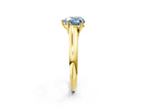 Yellow gold Fancy Blue Heart Cut Solitaire Engagement Ring with Tapered Band and Four-Prong Setting_5