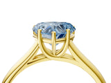 Yellow gold Fancy Blue Heart Cut Solitaire Engagement Ring with Tapered Band and Four-Prong Setting_7