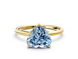 Yellow gold Fancy Blue Heart  Cut Solitaire Engagement Ring with Thin Band and Four-Prong Setting_3
