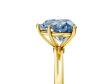 Yellow gold Fancy Blue Heart  Cut Solitaire Engagement Ring with Thin Band and Four-Prong Setting_8