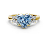 Yellow gold Fancy Blue Heart  Cut Solitaire Floral Diamond Ring with Four-Prong Setting_71