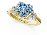 Yellow gold Fancy Blue Heart  Cut Solitaire Floral Diamond Ring with Four-Prong Setting_72