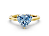 Yellow gold Fancy Blue Heart  Cut Solitaire Ring with Cathedral Band and Four-Prong Setting_44