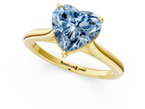 Yellow gold Fancy Blue Heart  Cut Solitaire Ring with Cathedral Band and Four-Prong Setting_45