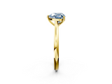 Yellow gold Fancy Blue Heart  Cut Solitaire Ring with Cathedral Band and Four-Prong Setting_46