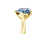 Yellow gold Fancy Blue Heart  Cut Solitaire Ring with Cathedral Band and Four-Prong Setting_49