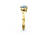 Yellow gold Fancy Blue Heart  Cut Solitaire Ring with Four-Prong Setting and Classic Band_51