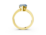 Yellow gold Fancy Blue Heart  Cut Solitaire Ring with Four-Prong Setting and Classic Band_52