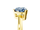 Yellow gold Fancy Blue Heart  Cut Solitaire Ring with Four-Prong Setting and Classic Band_54