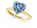 Yellow gold Fancy Blue Heart  Cut Solitaire Ring with Four-Prong Setting on a Classic Band_43