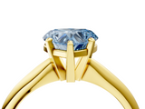 Yellow gold Fancy Blue Heart  Cut Solitaire Ring with Four-Prong Setting on a Classic Band_46
