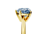 Yellow gold Fancy Blue Heart  Cut Solitaire Ring with Four-Prong Setting on a Classic Band_47