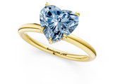 Yellow gold Fancy Blue Heart  Cut Solitaire Ring with Thin Band and Four-Prong Setting_18