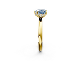 Yellow gold Fancy Blue Heart  Cut Solitaire Ring with Thin Band and Four-Prong Setting_19