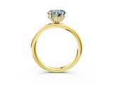Yellow gold Fancy Blue Heart  Cut Solitaire Ring with Thin Band and Four-Prong Setting_20