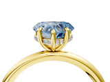 Yellow gold Fancy Blue Heart  Cut Solitaire Ring with Thin Band and Four-Prong Setting_21